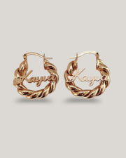 Custom Name Twist Hoops