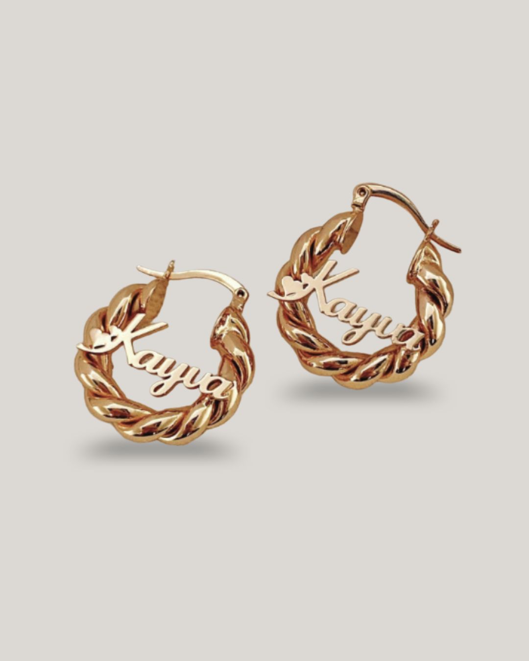 Custom Name Twist Hoops