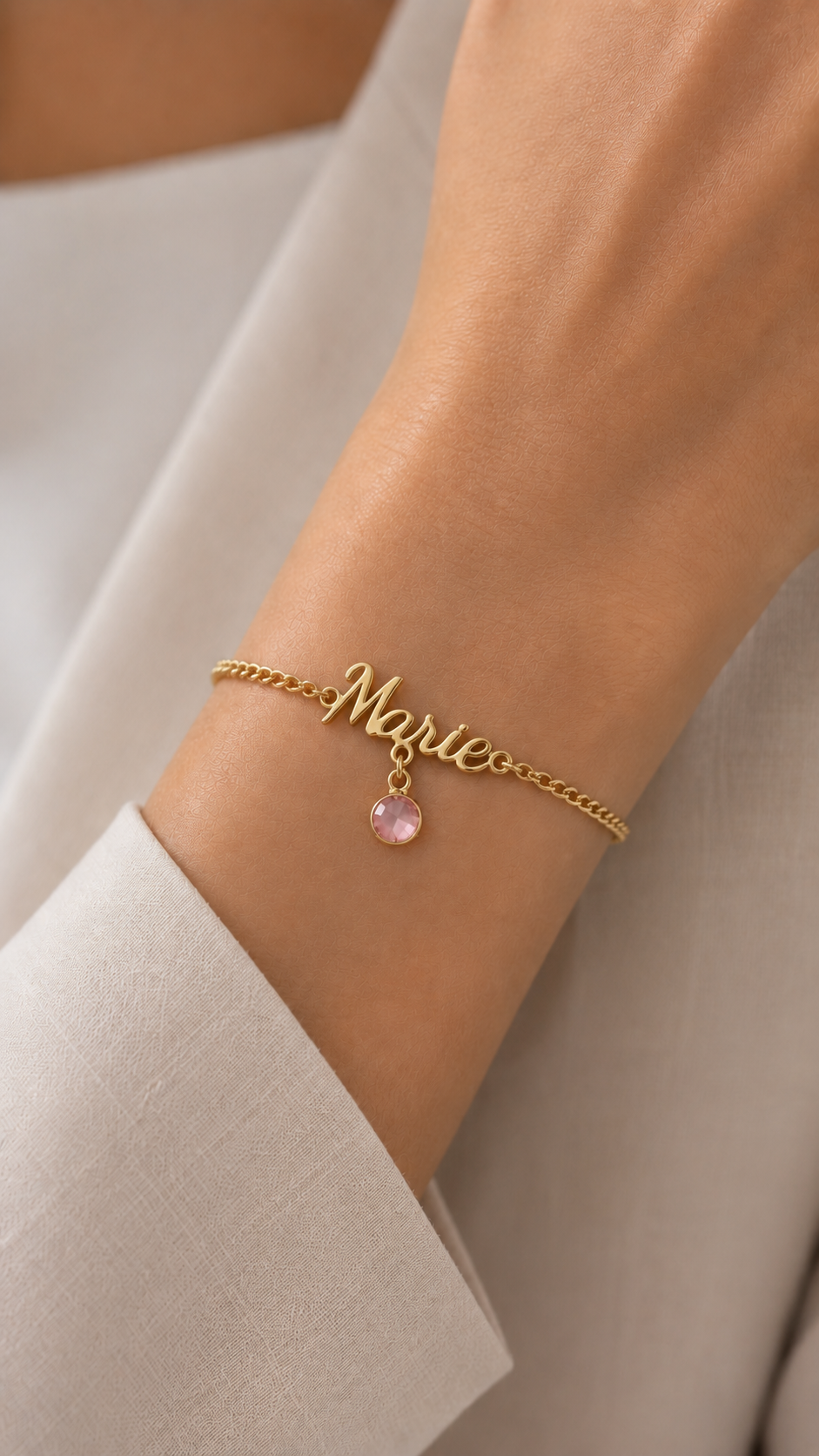 Custom Name Birthstone Bracelet