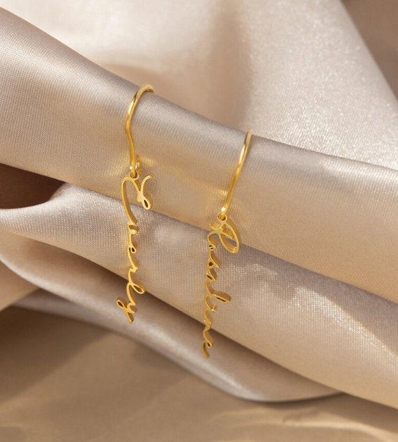 The Custom Name Script Earrings